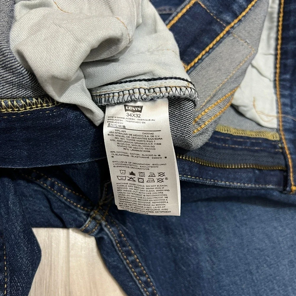 Levi's Men's Blue Straight Leg Denim Jeans Size 34x32